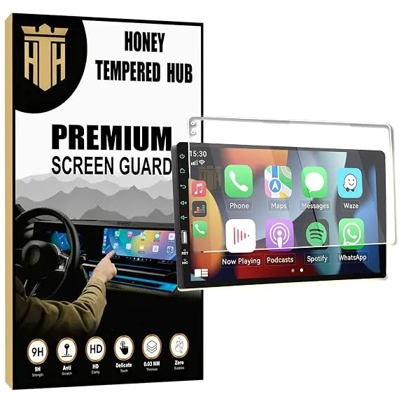 HONEY TEMPERED HUB Screen Guard For 9 Inch Android Car Stereo Touch Display Protector Accessories navigation system, Easy Installation Kit, HD Clear / Aftermarketsterio9inch/ Anti — Linkbiz SmartDeal's