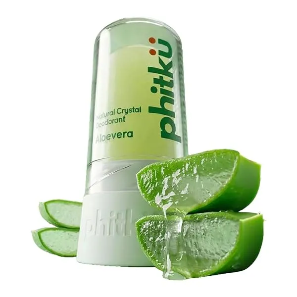 Phitku Crystal Roll On with Aloe Vera | Natural Alum | Brightens Dark Underarms, Kills Bacteria | Fragrance-Free & Alcohol Free | Men & Women | 100g — Linkbiz SmartDeal's