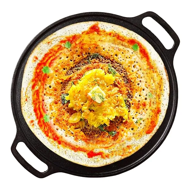The Indus Valley Pre-Seasoned Cast Iron Tawa for Dosa/Chapathi | 30.2cm/11.8 inch, 2.4kg | Induction Friendly | Nonstick, Pre-Seasoned Tawa, 100% Pure & Toxin-Free, No Chemical Coa — Linkbiz SmartDeal's