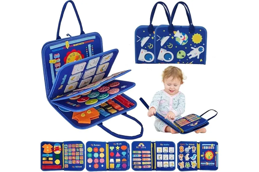 Qlect 12 in 1 Toddler Busy Binder & Busy Book for Toddlers 1-3 Years - Montessori Busy Board & — Linkbiz SmartDeal's