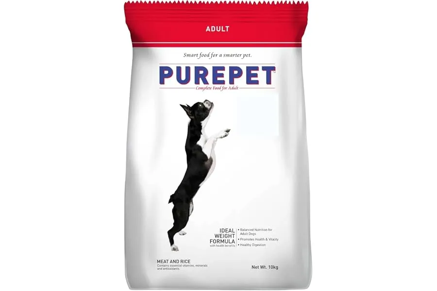 Purepet Adult Dry Dog Food 10kg | Meat & Rice Flavour | Promotes Health & Vitality | Immune Sup — Linkbiz SmartDeal's
