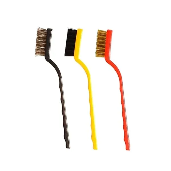 Sulfar 3 Pc Mini Wire Brush Set (Brass, Nylon, Stainless Steel Bristles) — Linkbiz SmartDeal's