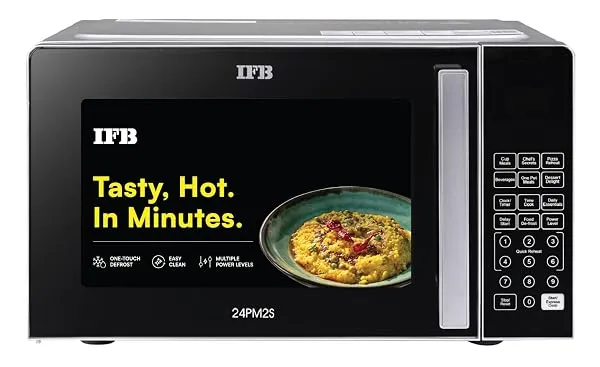 IFB 24L Solo Microwave Oven with 69 Auto Cook Menus (24PM2S, Silver, Mug Recipes, Steam Clean, Auto Reheat, Preset Timer, Power Save, Child Safety Lock, 10 Power Levels) — Linkbiz SmartDeal's