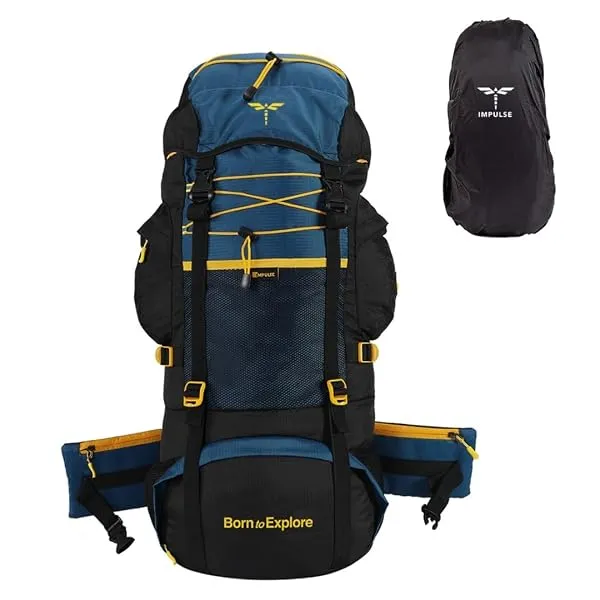 Impulse rucksack bags 75 litres travel bag for men tourist bag for travel backpack for hiking trekking Bag for men camping thames blue bag with 1 Year Warranty — Linkbiz SmartDeal's