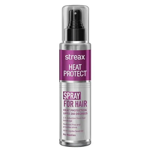 Streax Heat Protectant Spray for Hair - 100 ml, Hair Styling Spray for Women & Men I Heat Protection Spray from heat|Heat protection serum|Protection upto 250°C & 2X Less Hair Brea — Linkbiz SmartDeal's