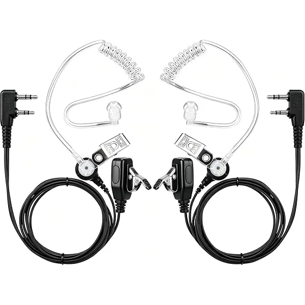 ZORBES 2 Pack Walkie Talkie 2-Pin Acoustic Tube Earpiece Headset with Mic | Voice Reception, Rotatable Positioning, Compact Fit for Compatible Radios, Clear Acoustic Channel — Linkbiz SmartDeal's