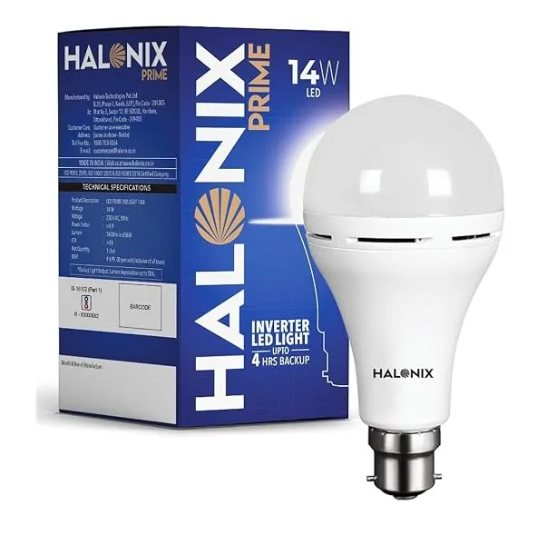 Halonix 14W Emergency Bulb | Rechargeable For Power Cuts Backup : 4Hrs Cool Day Light Pack Of 1 Light, B22D, Led — Linkbiz SmartDeal's