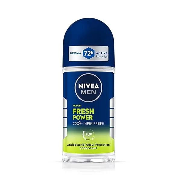 NIVEA Men Fresh Power Underarm Roll-On Deodorant|72 H Long Lasting Freshness|Fights Bacteria And Body Odour|Fresh Musk Fragrance|0% Alcohol|Dermatologically Approved & Paraben Free — Linkbiz SmartDeal's