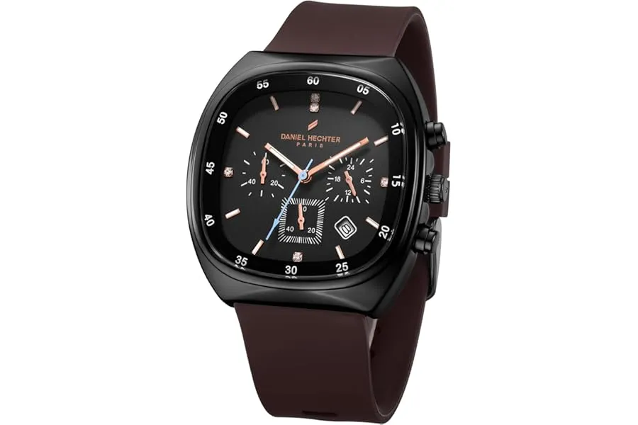 Daniel Hechter Paris Bercy Collection Modern Chronograph Watch for Men with Square Dial and Sil — Linkbiz SmartDeal's