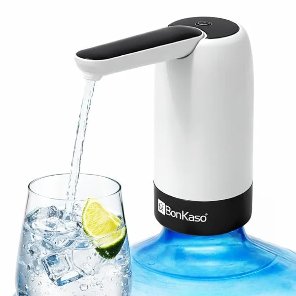 BonKaso Automatic Water Dispenser Pump for 20 Litre Bottle, Portable USB Rechargeable Electric Mini Water Pump with Removable Spout, High Efficiency, One-Touch Control for Home & O — Linkbiz SmartDeal's
