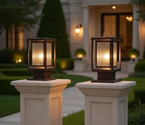 Weldecor Outdoor Waterproof Gate Lights Pillar Light for Main Gate Compound Wall Boundary Garden Home Entrance Decorative LED compitable Post Lamp Antique Bronze (Pack of 2) — Linkbiz SmartDeal's
