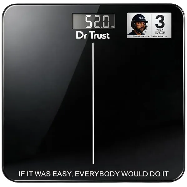 Dr Trust USA Inspire Digital Electronic Weight Machine, CE approved with 3 Years Warranty, For Human Body 180Kg Capacity, Tempered Glass, LCD Display Personal Weighing Scale - 523 — Linkbiz SmartDeal's
