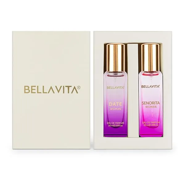 BELLAVITA Date & Senorita Woman Perfume Combo with Jasmine, Vanilla, Lotus & Musk | EDP Fragrance Scent, Pack of 2, 20 ml Each — Linkbiz SmartDeal's