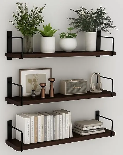 FireBees Wooden Wall Shelf for Books | Wall Mounted Bookshelf for Living Room & Bedroom | Floating Wall Bookshelf | Book Shelf Wooden Wall Mounted | Decorative Wall Shelf Rack (Bro — Linkbiz SmartDeal's