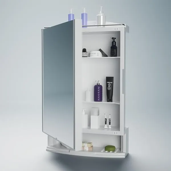 Happer Plastic Premium Multipurpose Wall Mounted Storage Cabinet with Mirror, Prime Look (White) — Linkbiz SmartDeal's