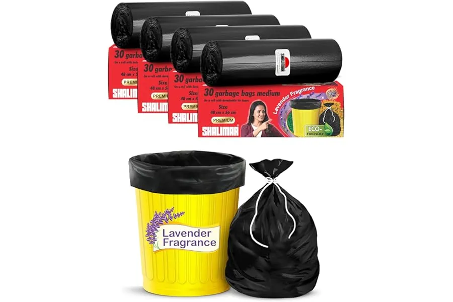 Shalimar Premium Scented Garbage Bags | Medium 19 X 21 Inches | 120 Bags (30 Bags X 4 Rolls) | — Linkbiz SmartDeal's