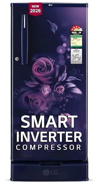 LG 185 L, 4 Star, Smart Inverter, Direct Cool Single Door Refrigerator (GLD1945ZOBE, Blue Euphoria, Base stand with Drawer) — Linkbiz SmartDeal's