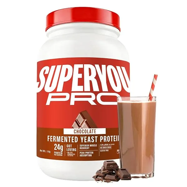 Superyou Pro Fermented Yeast Protein Isolate Chocolate 1kg | 24g Protein/Serve | Vegan, No Bloat, Heat-Stable | Easy to Digest | Gut Friendly | PDCAAS of 1 — Linkbiz SmartDeal's
