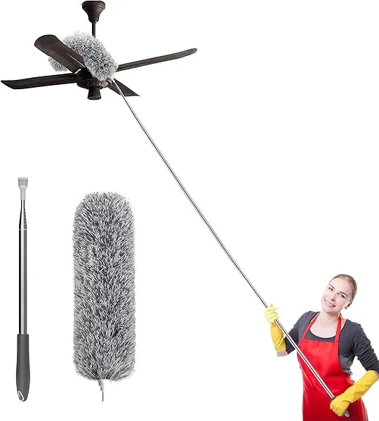 Hallstatt 2026 Upgraded Long Handle Microfiber Feather Fan Ceiling Duster for Dust Cleaning with extendable Pole 100 Inch with Anti Scratch Bendable Brush for Cleaning High roof Co — Linkbiz SmartDeal's