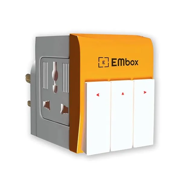 EMBOX 3 Pin Multi Plug Adapter with Individual Switch 3 Pin Plug Socket Safety Shutter Spike Buster Fuse Protected Adapter 3 Way Plug Extension for Home Office Travel-5A-250V, Pack — Linkbiz SmartDeal's