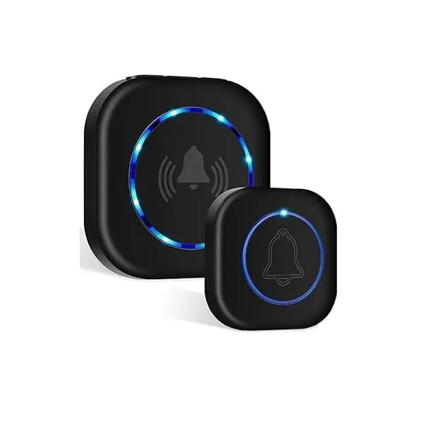 Nik Case Wireless Doorbell for Home and Office | 1 Year Warranty | Long Range 150m (500ft) | 4 Volume Levels & Multiple Chimes | Waterproof Door Bell Remote Calling Bell (Black) — Linkbiz SmartDeal's