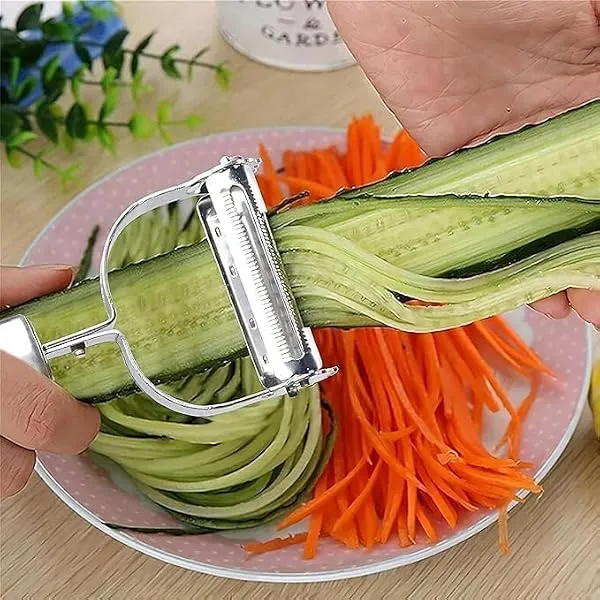 SR 2 in 1 Stainless Steel Julienne Vegetable Peeler Multi-Functional Fruit & Veggie Shredder Slicer and Grater for Potatoes, Carrots, Cucumbers — Linkbiz SmartDeal's