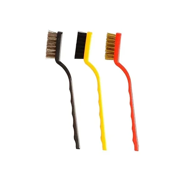 T ESSENTIALS 3 Pc Mini Wire Brush Set (Brass, Nylon, Stainless Steel Bristles) — Linkbiz SmartDeal's