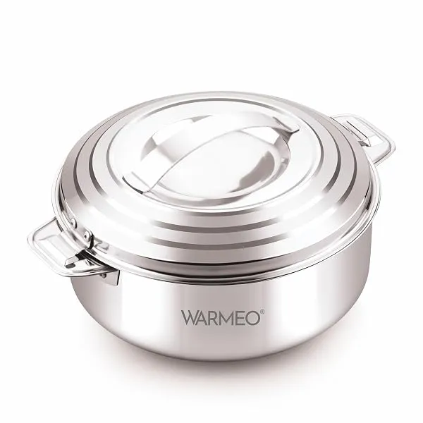 WARMEO Linea Premium Insulated Stainless Steel Casseroles | Easy to Carry Hot Boxes for Kitchen | Hot Food, Easy to Store | Silver | 2000ml — Linkbiz SmartDeal's