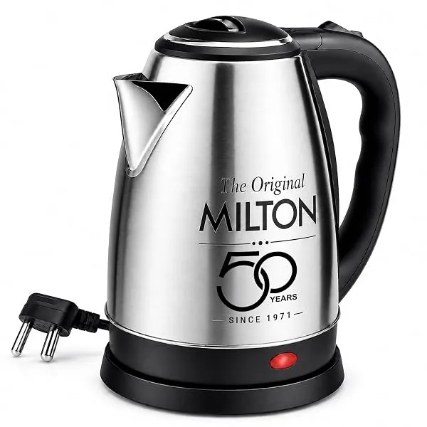 Milton Appliances Go Electric Kettle 1.8 Litre I 3X Protection - Dry Boil, Auto Shut Off, Overheat I 1350 Watt I Super Fast Boiling I Stainless Steel I 360° Power Base I 1 Year War — Linkbiz SmartDeal's