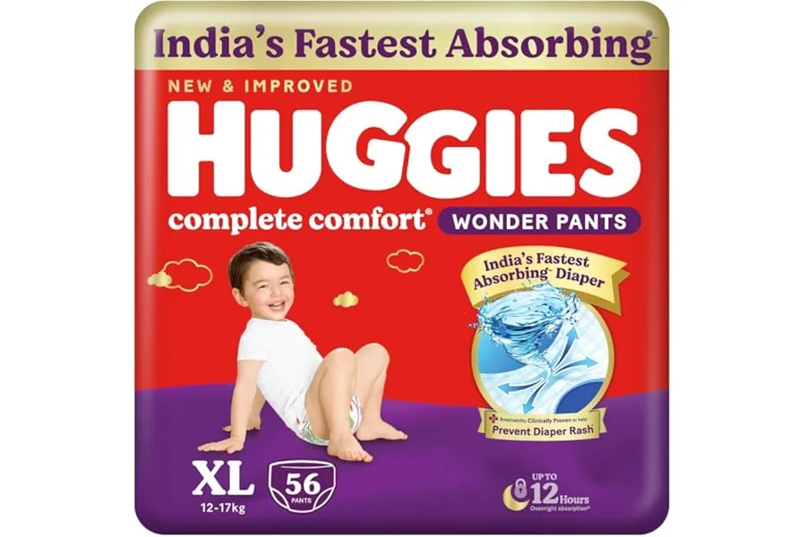Huggies Complete Comfort Wonder Pants | Pant Style Baby Diapers Extra Large Size (XL), 56 Count — Linkbiz SmartDeal's
