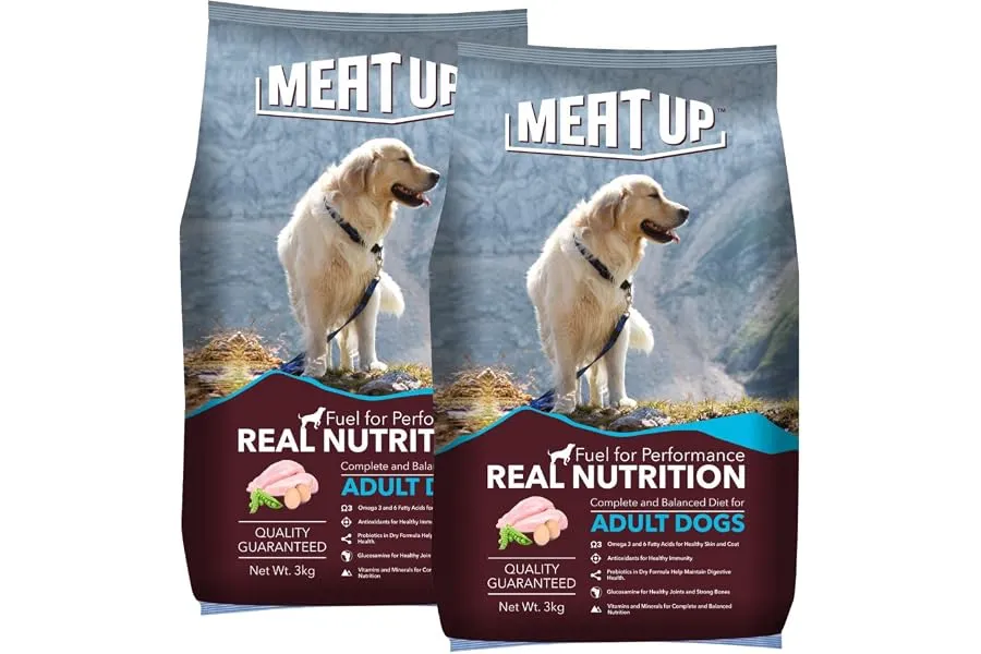 Meat Up Adult Dry Dog Food 6kg (3kg + 3kg) | Chicken Flavour | Glucosamine for Healthy Joints & — Linkbiz SmartDeal's