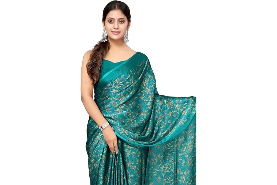 MIRCHI FASHION Saree for Woman Chiffon Georgette Floral Printed | Breathable Lightweight Sari f — Linkbiz SmartDeal's