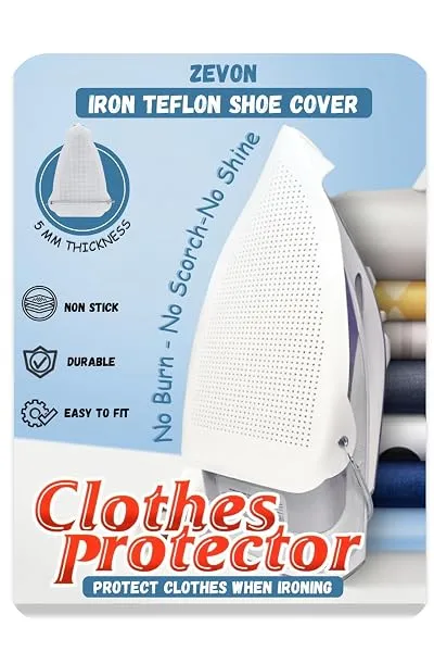 ZEVON® Iron Cover for Clothes Protection | Universal Iron Soleplate Cover for Steam & Dry Irons, Non-Stick Heat Resistant Iron Protector, Helps Prevent Fabric Shine — Linkbiz SmartDeal's