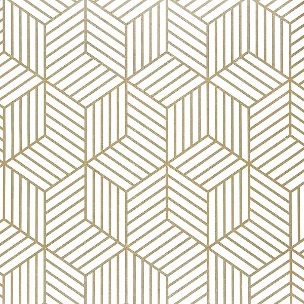 HOMEMATES Self-Adhesive Wallpaper Waterproof Old Furniture Vinyl Stickers Wooden Door Wardrobe Desktop PVC Wall Papers 45 X 304 CM- (Golden Hexagon) — Linkbiz SmartDeal's