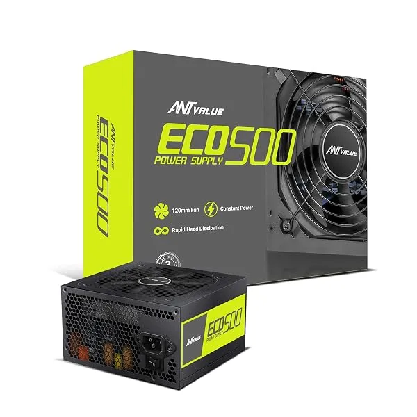 Ant Value ECO500 Non Modular Gaming Power Supply/PSU for PC — Linkbiz SmartDeal's