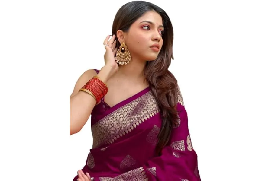 C J Enterprise Women's Pure Kanjivaram Silk Saree Soft Design With Blouse Piece For Wedding (Pa — Linkbiz SmartDeal's