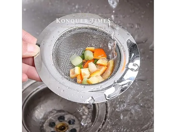 Konquer TimeS Stainless Steel Kitchen Strainer, Sink Jali, Sink Drain Filter Jali, Waste Coupling (11 cm) (1) — Linkbiz SmartDeal's