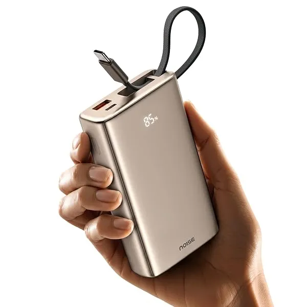 Noise Newly Launched India's 1st Power Bank 20000mAh 45W Ultra Fast Charging: Built-in Type-C Cable, Digital Battery%, Advanced Safety, Metallic Finish, Triple Output, BIS Certifie — Linkbiz SmartDeal's