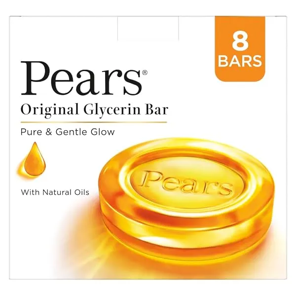 Pears Original Glycerin Soap Bar - Pure & Gentle Glow | With 98% Pure Glycerin | For Hydration & Glow | With Plant Based Cleanser for Skin & Body | Paraben-free | 125gms x 8 — Linkbiz SmartDeal's