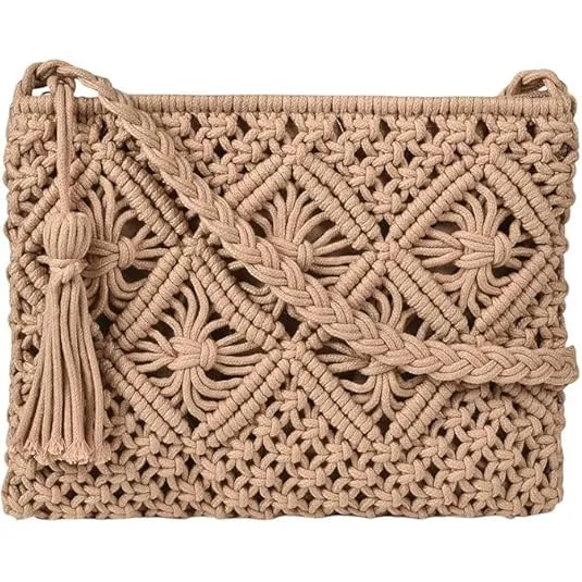 Alamcraft Women's Handmade Macrame Crossbody Sling Bag Tote Bags Beautiful & Fancy Ladies Purse For Girls Women's Mobile Pouch Friends Gifts Birthday Marriage Party and Events,1- P — Linkbiz SmartDeal's