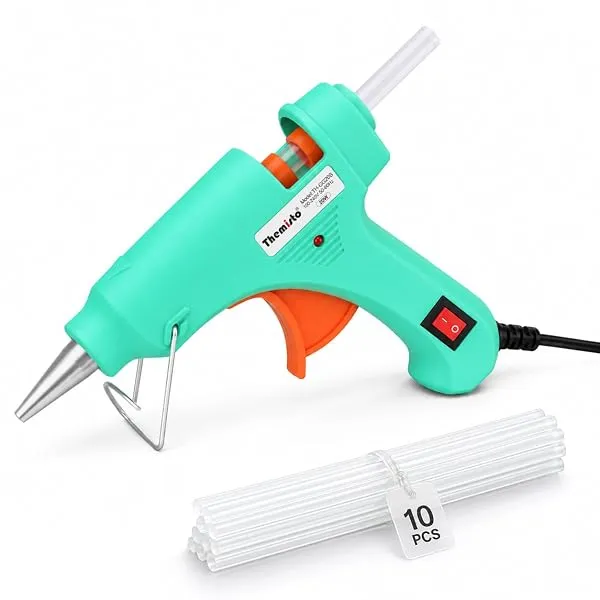 THEMISTO 20 Watt Mini Hot Melt Glue Gun with 10 Glue Sticks for DIY Art and Crafts… — Linkbiz SmartDeal's