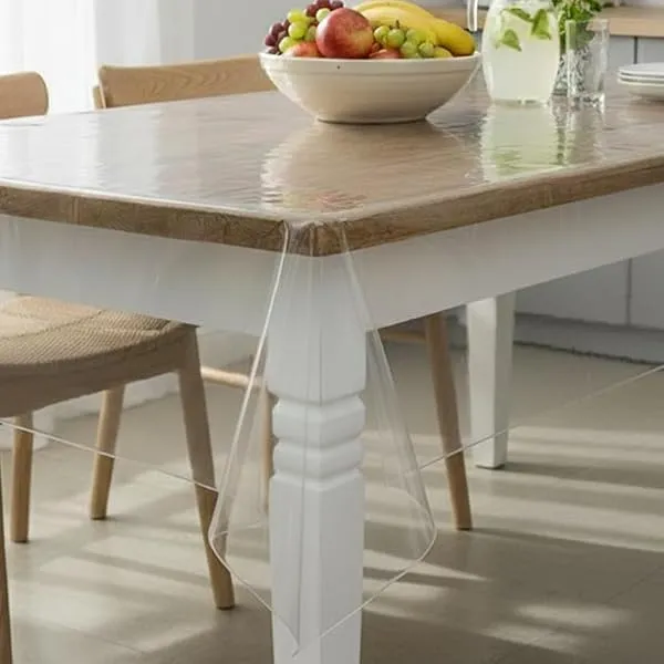 STITCHNEST PVC Transparent 4 Seater Dining Table Cover Without Lace (40X60 Inch) - Rectangular — Linkbiz SmartDeal's