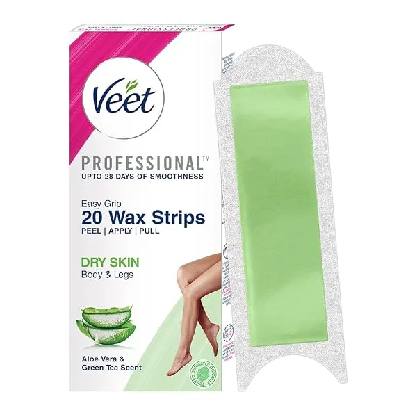 Veet Full Body Waxing Strips Kit for Dry to Normal Skin | 20 Pre-Coated Wax Strips & 4 Perfect Finishing Wipes | Up to 28 Days of Salon Like Smoothness | Arms, Underarms, Legs & Bi — Linkbiz SmartDeal's