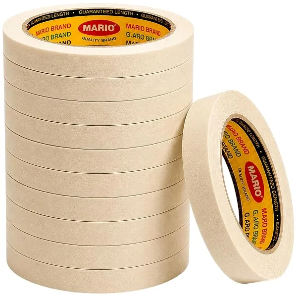 Mario Masking Tape - 20 Meter Length, 12mm Width, 12 Rolls Pack - DIY Art & Craft, Easy Tear Tape, Best for Carpenter, Labelling, Painting and leaves no residue after a peel. — Linkbiz SmartDeal's