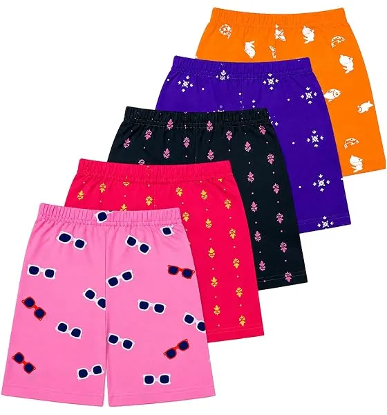 T2F Girls Cotton Printed Shorts(Pack of 5) — Linkbiz SmartDeal's