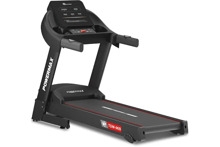 PowerMax Fitness TDM-96B 4HP DC Treadmill for Home | 110KG Max User Running Machine | 14km/hr T — Linkbiz SmartDeal's