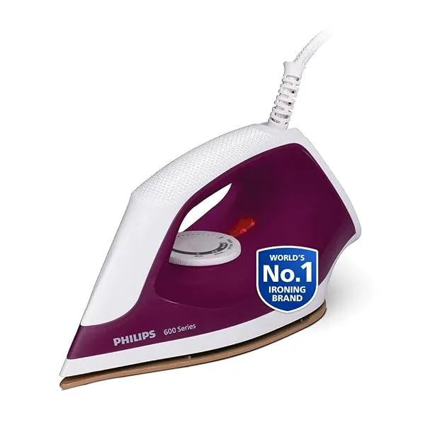 Philips Dry Iron DST0610/30, 1000W | Fast heat up & Golden Advanced Alloy Soleplate with Uniform Heat Distribution — Linkbiz SmartDeal's
