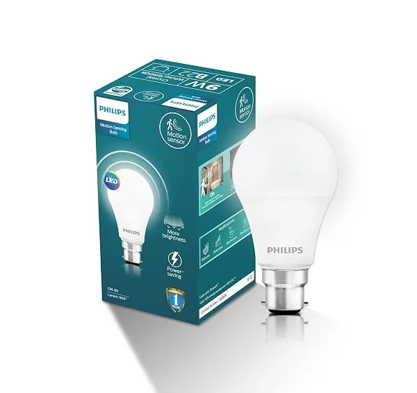 Philips 9W Motion Sensor B22 LED Bulb | Motion Sensor Light for Home | Motion and Ambient Sensor LED Bulb | Crystal White, Pack of 1 — Linkbiz SmartDeal's