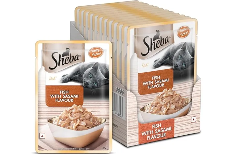 Sheba Rich Premium Adult (1+ Years) Wet Cat Food, Fish with Sasami Flavour, 35 g Pouch (Pack of — Linkbiz SmartDeal's