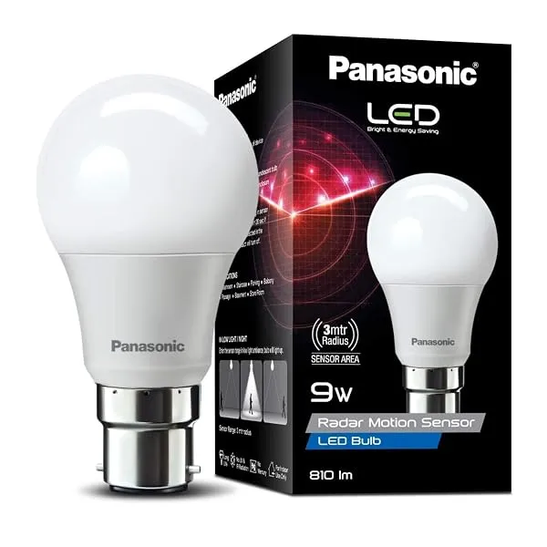 Panasonic 9 Watt Motion Sensor Led B22D Bulb for Home with 3 Mtr Radius Sensor Area, Auto Off After 15 Sec, 1 Yr Warranty — Linkbiz SmartDeal's